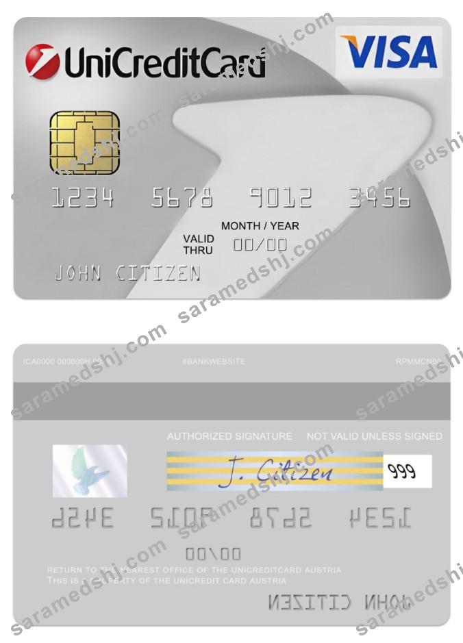 Austria UniCredit visa Classic card